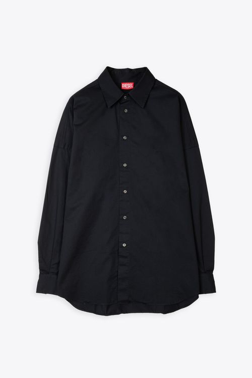 S-limo-logo Camicia Black Cotton Oversized Shirt With Oval-d Logo - S Limo Logo