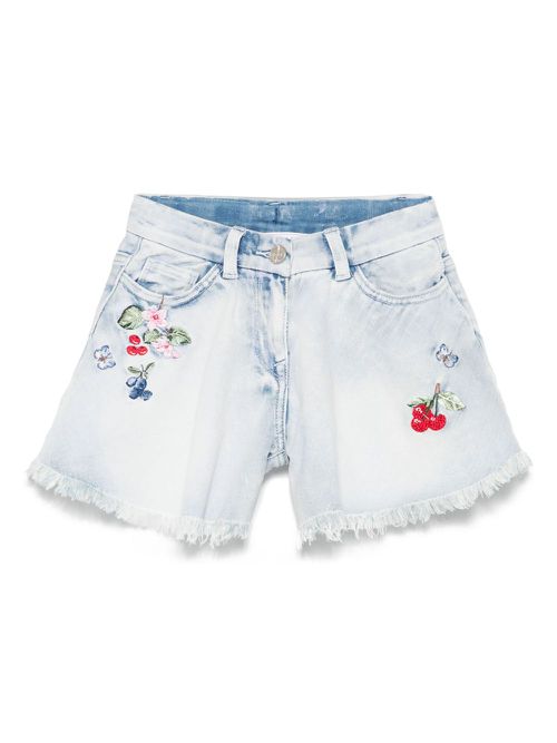 Monnalisa rhinestone-embellished shorts - Blue