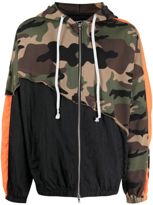 Panelled hooded jacket - Black