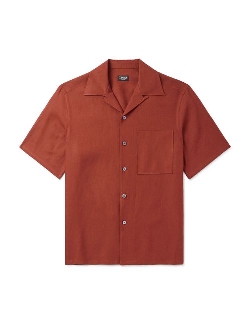 Convertible-Collar Oasi Linen Shirt