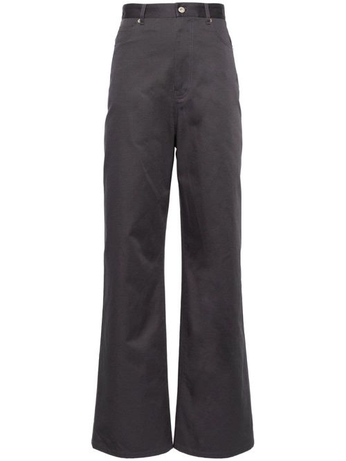 - High-waisted Cotton Trousers