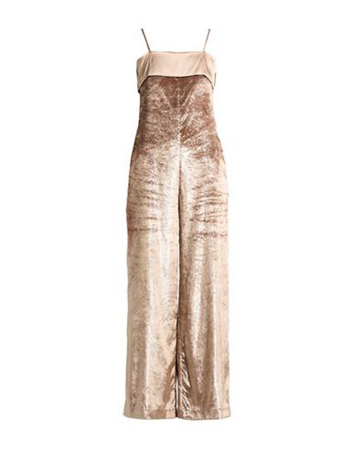 Woman Jumpsuit Sand Size 12 Polyester