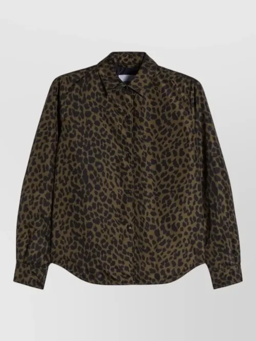Aspesi - long sleeve collared animal print shirt