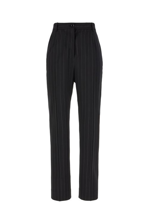 Embroidered Stretch Wool Pants