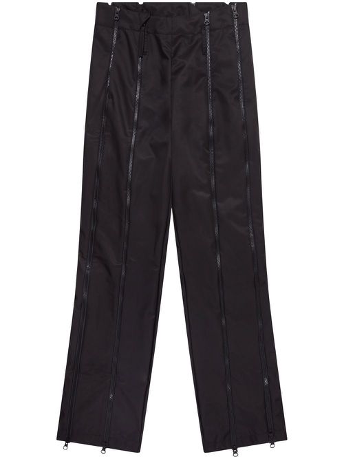 Zip-embellished straight-leg trousers - Black