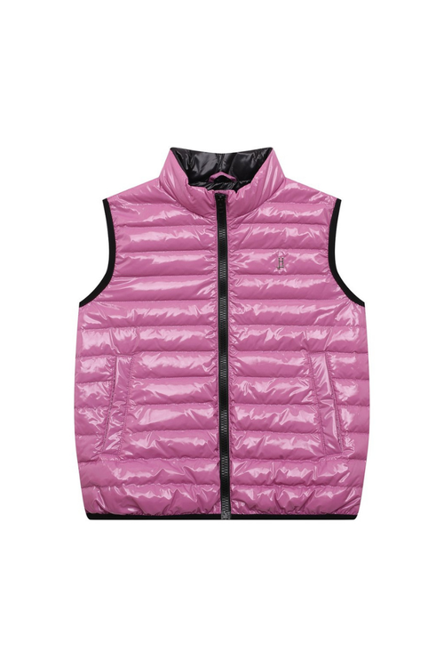 Quilted Down Vest — Pink