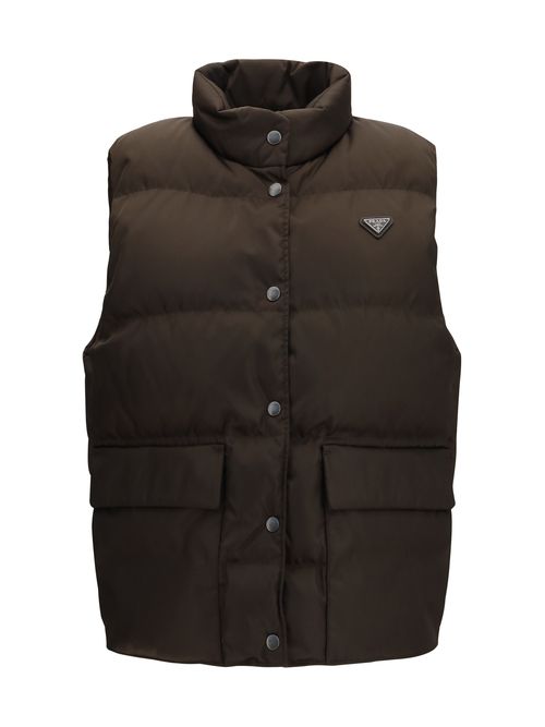 Re-Nylon Down Gilet — Brown