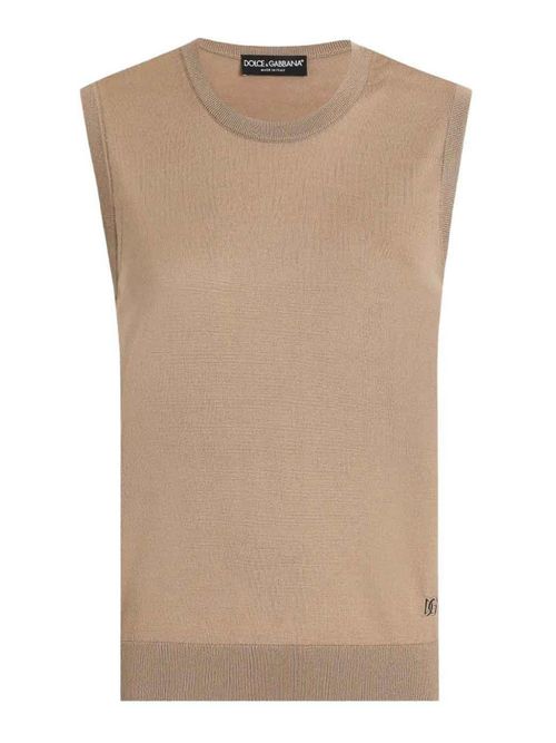 Sleeveless Jumper Nocciola Chiaro 1