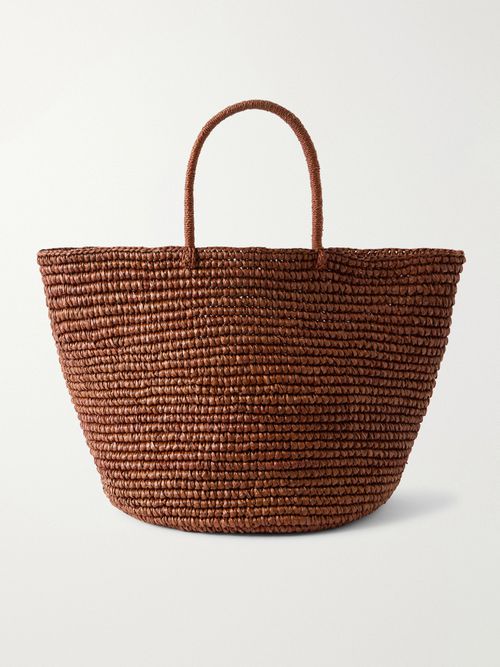 Large Straw Tote - Brown