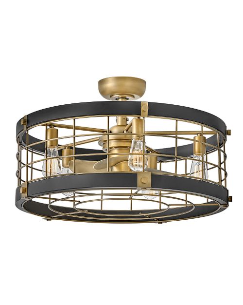 Bryce 5-Light 27" LED Fandelier Light in Heritage Bra