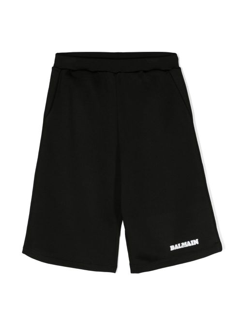 Logo-print jersey shorts - Black
