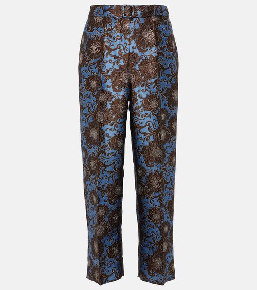Elio floral jacquard straight pants