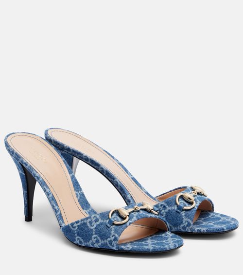 Erin Horsebit GG denim mules