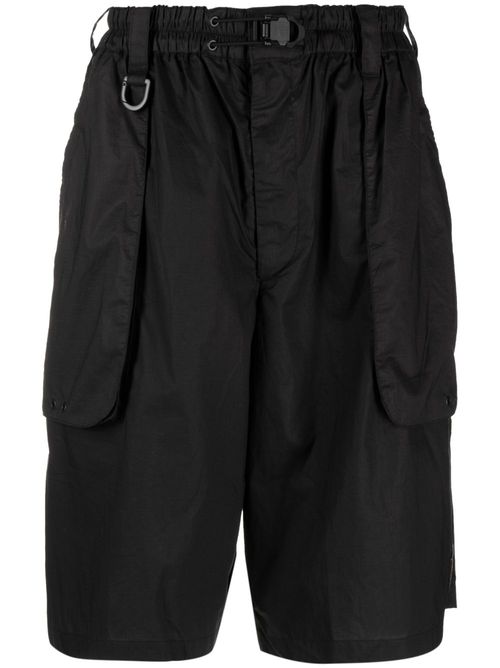 Wide-leg ripstop shorts - Black