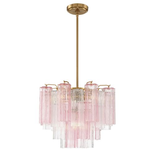 Aged Brass Mini Chandelier from the Addis Collection