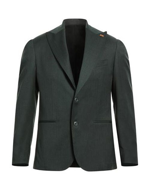 Roberto P Luxury Man Blazer Dark green Size 40 Wool, Polyester, Elastane