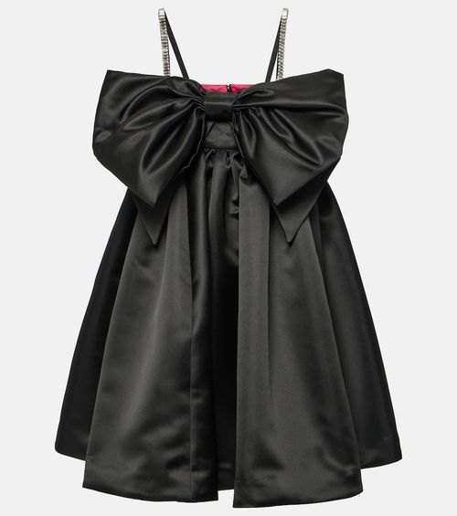 Bow-detail satin minidress