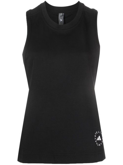 Logo-print tank top - Black