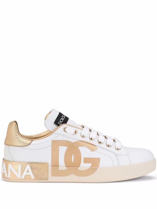 Portofino logo-print sneakers - White