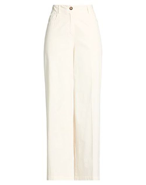 Woman Pants Off white Size 4 Cotton, Elastane