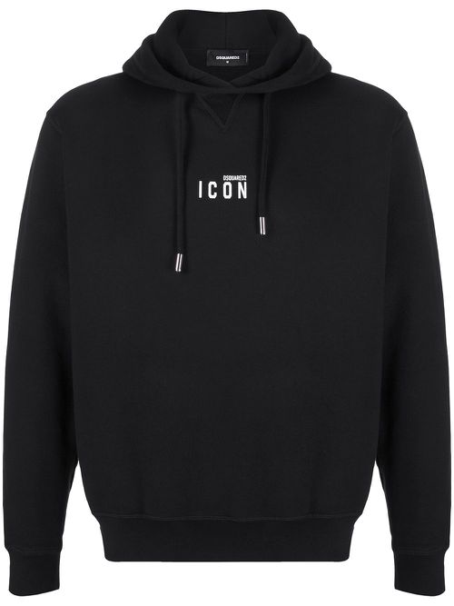 Dsquared2 Small Icon Print Hoodie in Black - Black