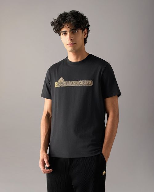 Moose Knuckles - Men's Gold Series Preston Logo T-shirt - Color: Black