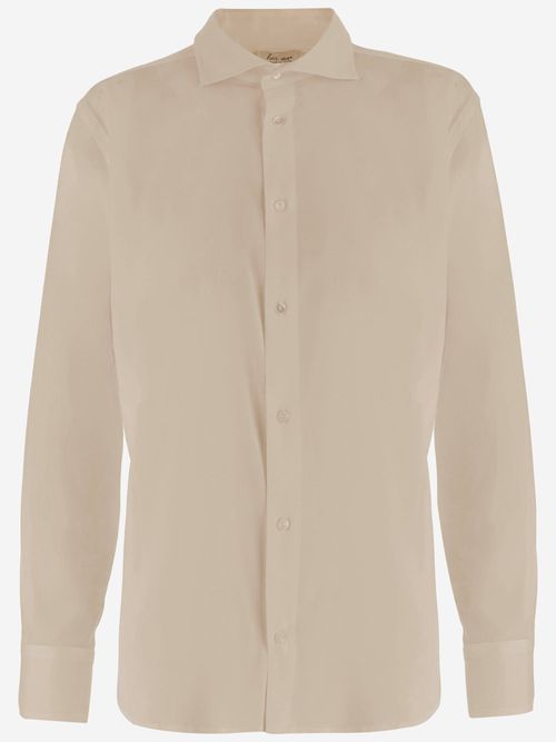 Stretch Silk Shirt — Beige