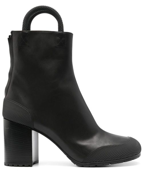 Worker 95mm leather boots - Black