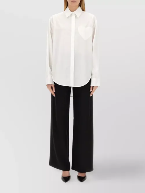 Moschino - heart patch collared shirt