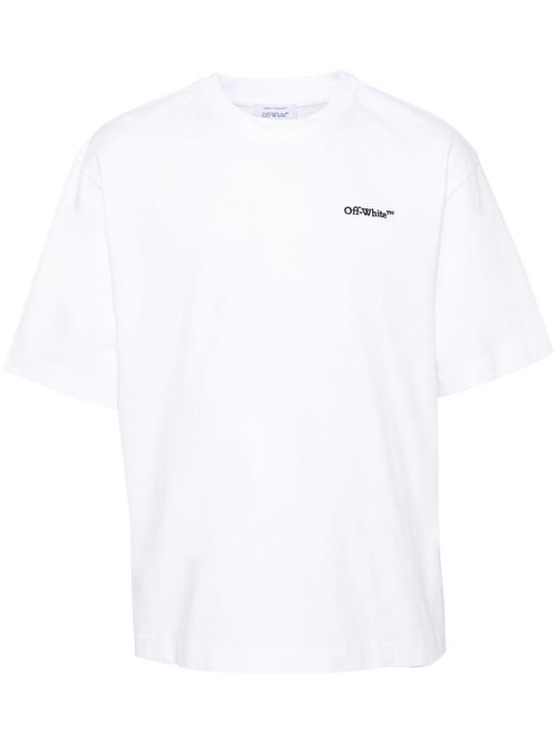 Arrows-motif cotton T-shirt - 110 WHITE BLACK