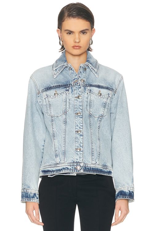 Sportmax Cloro Denim Jacket in Midnight Blue - Blue. 0 also