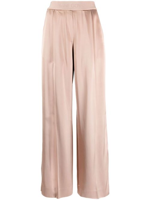 Ciara logo-waistband satin trousers - Pink
