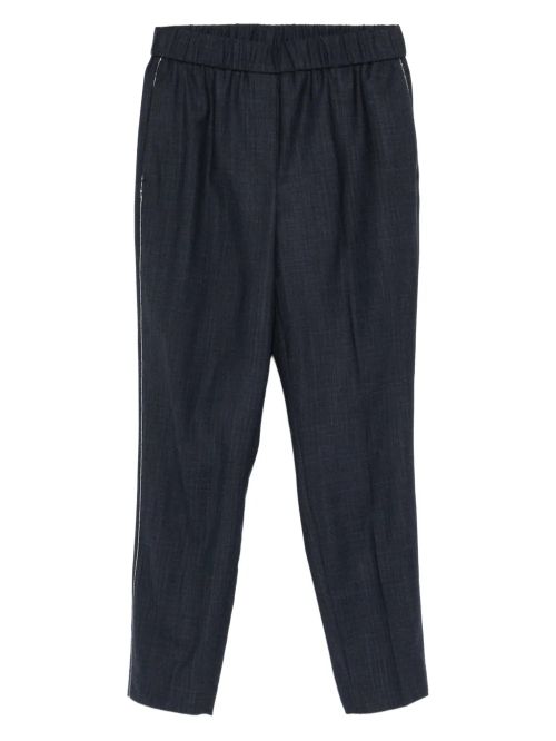 Wool-Blend Trousers — Navy
