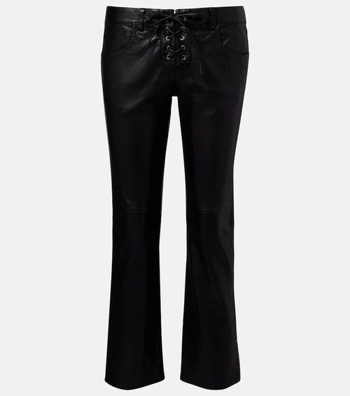 Vanel leather straight pants