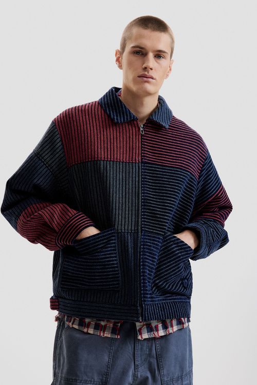 STRIPED OVERCOAT JACKET