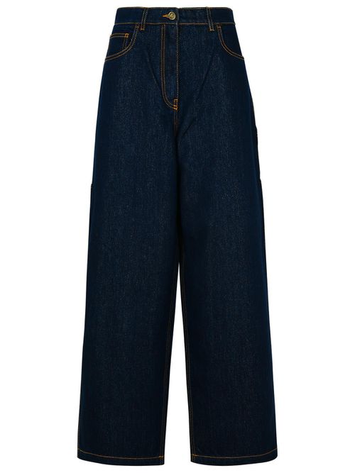 Blue Cotton Blend Jeans
