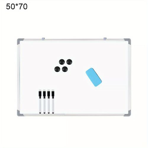 TEMU 35*50/ 40*60/ 50* Magnetic Whiteboard Small Large White Board Dry Wipe Notice Office School Home