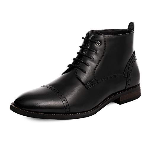 Bruno Marc Men's Dress Ankle Boots Cap Toe Lace-up Oxford Boot Black