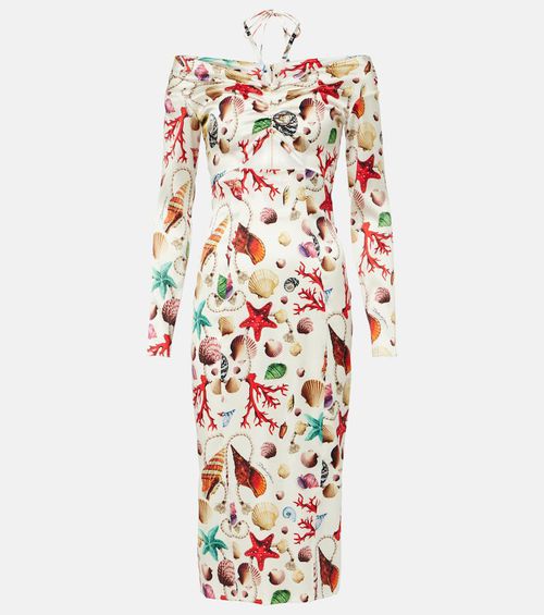 Capri printed silk-blend midi dress