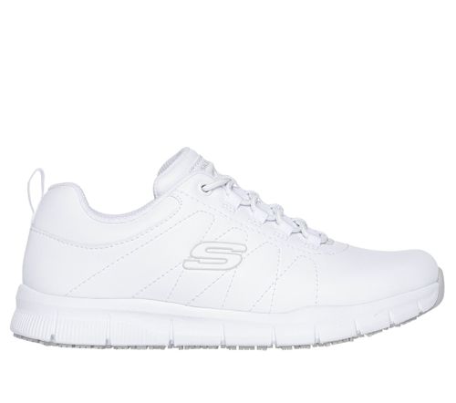 Skechers Women's Work Slip-Resistant: Nampa - Beja Sneaker in Black, 4.5 | Synthetic/Textile