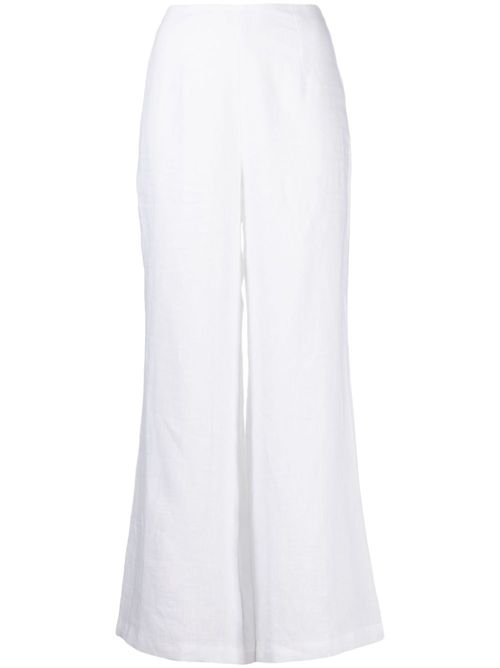 Ottavio flared linen trousers - White