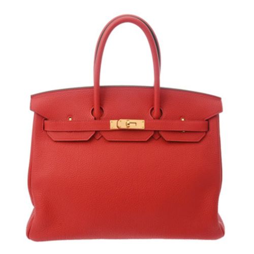 Hermes Gold Togo Leather Handbag Pre-Owned