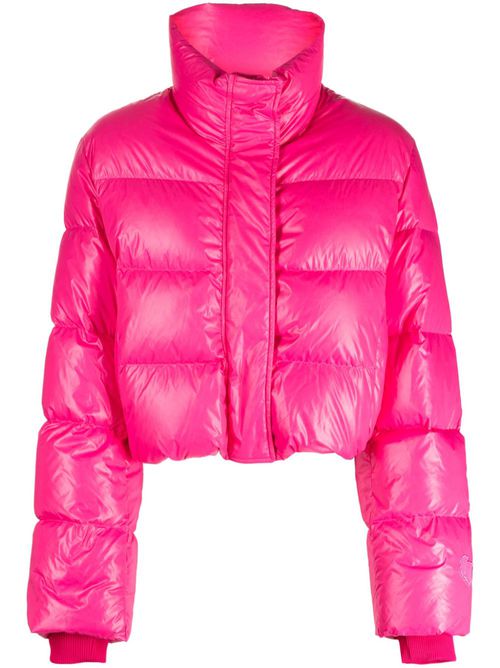 Quilted cropped puffer jacket - Pink