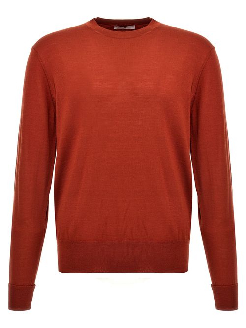 -Merino Wool Sweater Maglioni Rosso-Uomo