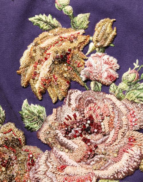 Floral Embroidered Skirt — Purple