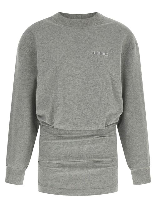 Oversized Cotton Draped Sweatshirt — Gray