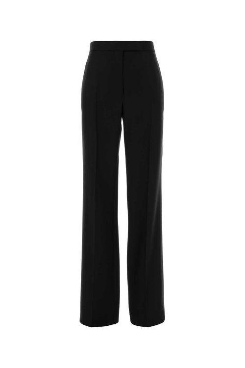 Virgin Wool Blend Trousers — Black