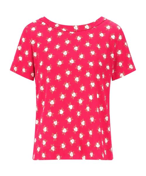 Camellia-print T-shirt