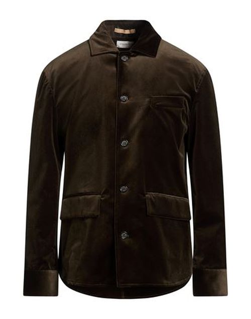 Man Jacket Dark green Size 36 Cotton, Elastane