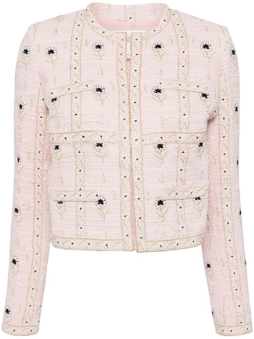 Floral-jacquard jacket - Pink
